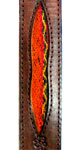 Leather belt with antique awayo- strong colors
