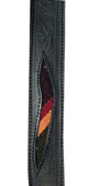 Leather belt with antique awayo - black