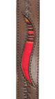 Leather belt with antique awayo- "waves"