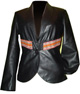 Leather jacket with awayo details