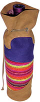 Suede wine cover with awayo - blue