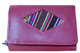 Mini leather wallet with awayo - burgundy