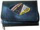 Mini leather wallet with awayo - black