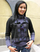 Saco Negro con Dise�os Violeta