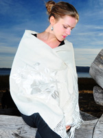 Baby Alpaca shawl- white