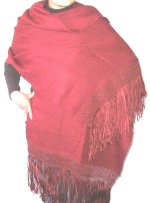 Baby alpaca shawl - burgundy