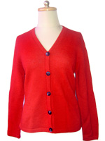 100 % Alpaca Red Cardigan