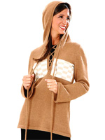 Pull 100% alpaga - cangourou marron