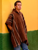 Hooded Poncho - Brown