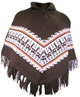 Poncho de Alpaca - Caf� 