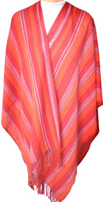 Ruana arcoiris - tonos rojos