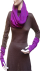 Long gloves "mitones" - purple