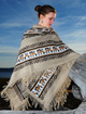 Ruana with andean motifs - light brown