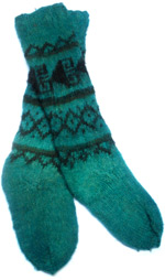 Green socks - andean decoration