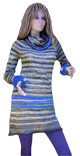 Gray alpaca dress with high neck