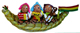 Totora raft with musicians (small size)