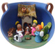 Andean nativity scene inside a ceramic pot