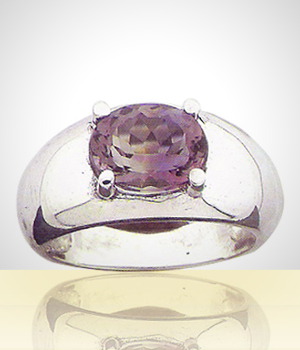 Jewelry - Silver Ring with Oval Bolivianita Gem