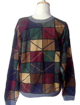 100% Alpaca Sweater- Multicolor squares