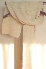 100% Alpaca Patent Scarf - White