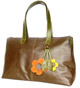 Sac � Main en Cuir de Lama  ''Tote Spring'' - Marron