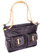 Llama leather purse ''Bamboo'' - Black