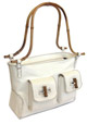 Llama leather purse ''Bamboo'' - White