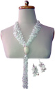 Neacklace & Earings Seed Set - White