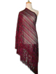 Silk shawl with Macram� - Burgundy