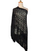 Silk shawl with Macram� - Black
