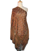 Silk shawl with Macram� - Brown