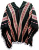 Poncho negro - rayas multicolores