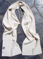 100% Alpaca Patente Scarf - White