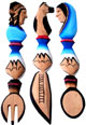 Juego de cubiertos (azul)