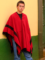 Poncho de Algod�n- Rojo