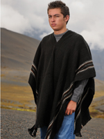 Poncho de Alpaca - Negro