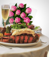 Almuerzos y Cenas - Oferta: Cena Buffet + 12 Rosas