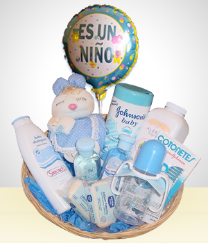 Welcome Baby Gift Bath Basket- Boys