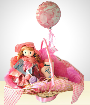 Welcome Baby Gift Bath Basket- Girls