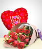 Enchantment Combo: Balloon + 12 Roses Bouquet