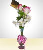 Delicadeza: Detalle de 3 rosas bicolor