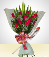 Flores - Ramo de Rosas y Rosa de Chocolate