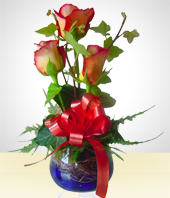Flores - Pecerita con rosas