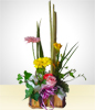 Rustic Vase Heart Shaped Flower Arrangement