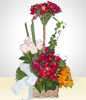 Condolence Arrangement with Alstroemerias and Roses