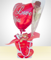 Love and Romance - Chocolate Heart Vase