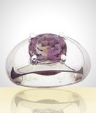 Silver Ring with Oval Bolivianita Gem