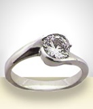 Silver Ring with zircon strone
