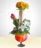 Iris Arrangement in a Glass Vase