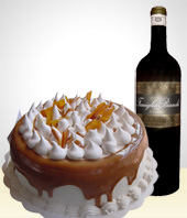 Gifts for Men - Delicious Cake + Red Wine